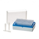 Rack & Box with 96 plain individual Tubes, Sterile, Blue