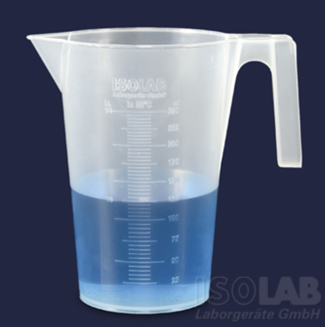 Beaker de plástico, forma baja, de 100ml.