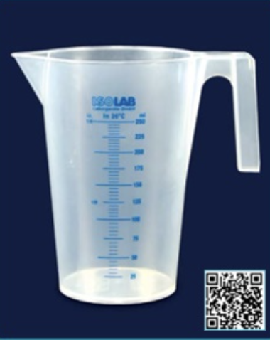 Beaker de plástico, forma baja, de 100ml.