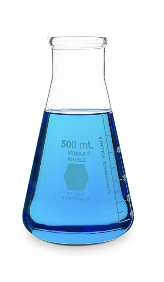 Erlenmeyer boca ancha marca Kimax 1000ml norma ASTM E1404