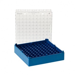 [T350-100B] Cajas azules para almacenaje de 100 microtubos de 0.5 ml a 2,0ml, se puede utilizar a temperaturas de -196°C a 121°C